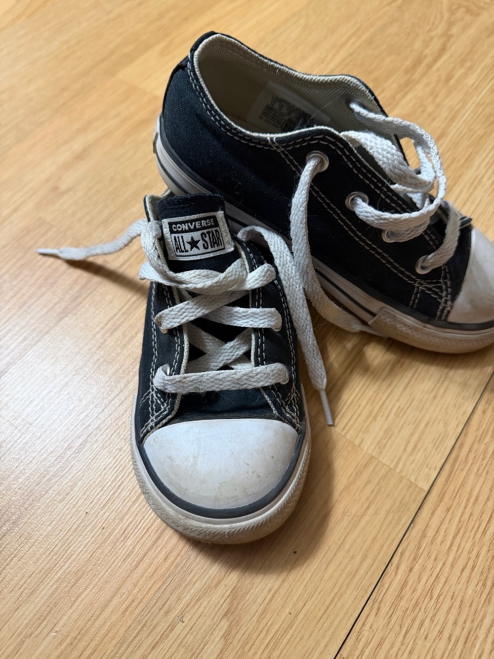 Converse Kids Black and White Low Top Canvas Sneakers